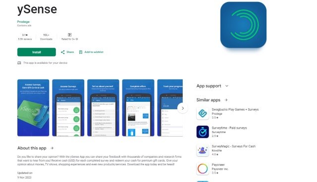 Ysense App से Refer and Earn करके पैसे कमाए